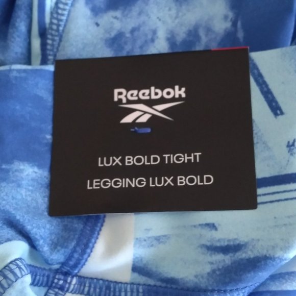🆕Reebok Women's Lux Bold Graphic Leggings,Chalk Blue, Brand New, NWT, Authentic - Picture 8 of 11